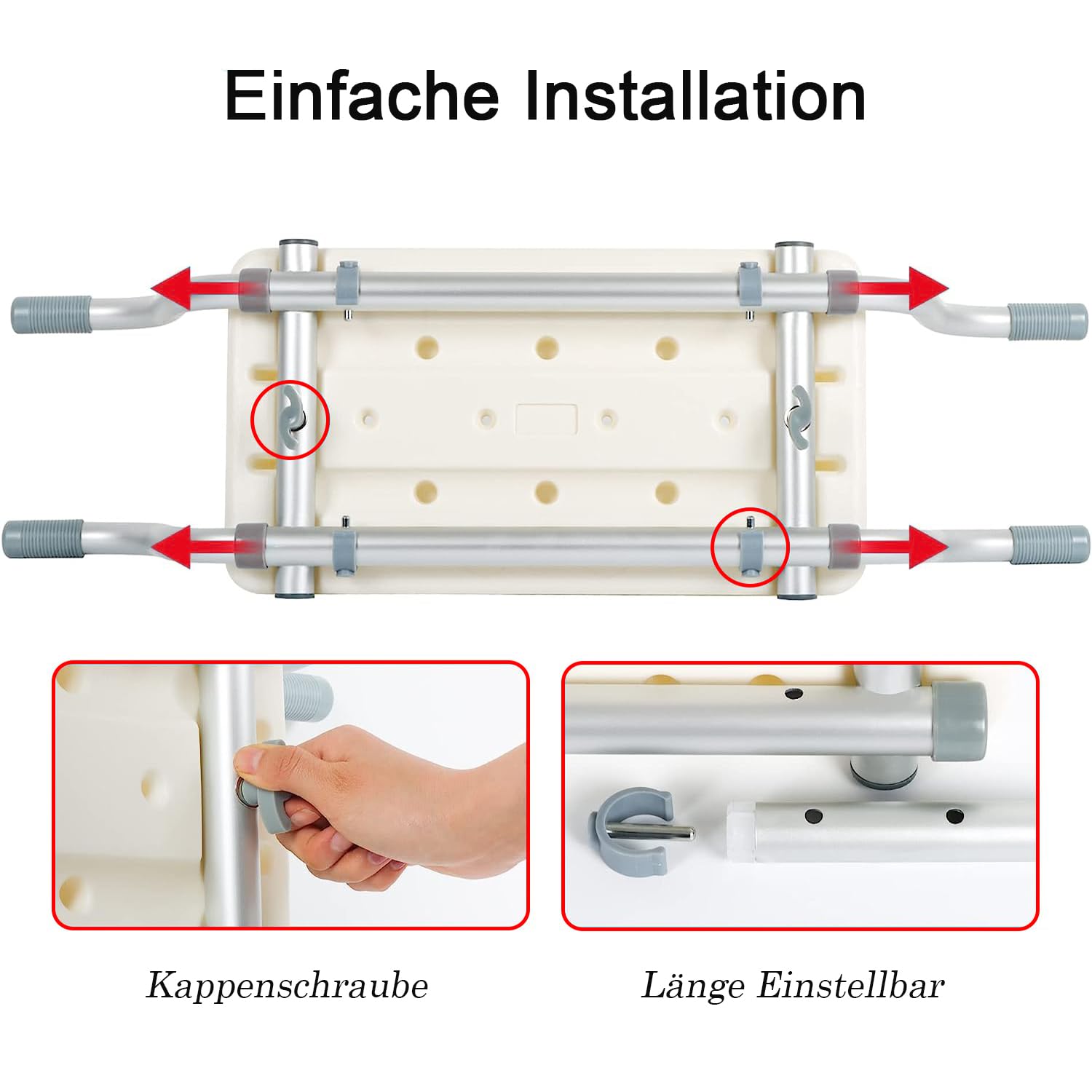 bimiti Badewannensitz Senioren, Badewannenbretter rutschfest Ausziehbare 72-82cm Badewannenablage 130 kg Tragkraft, Senioren Badewannenbrett zum Sitzbrett für Badewanne Erwachsene Badebrett