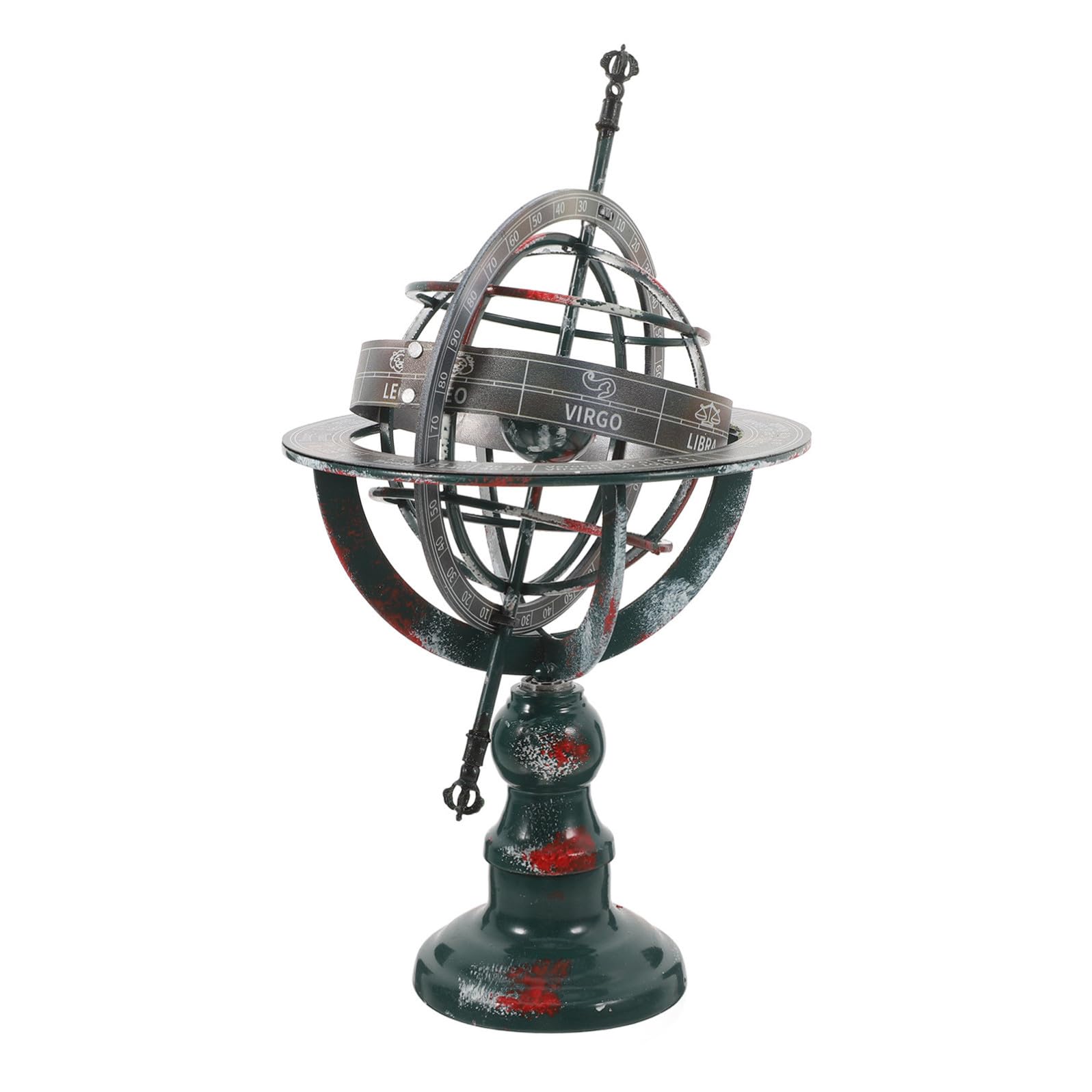 Zerodeko Mappamondo da Scrivania Decorativo in Ferro Stile Artistico Elegante Funzione Rotante e Design Vintage per Arredamento da Ufficio o Casa