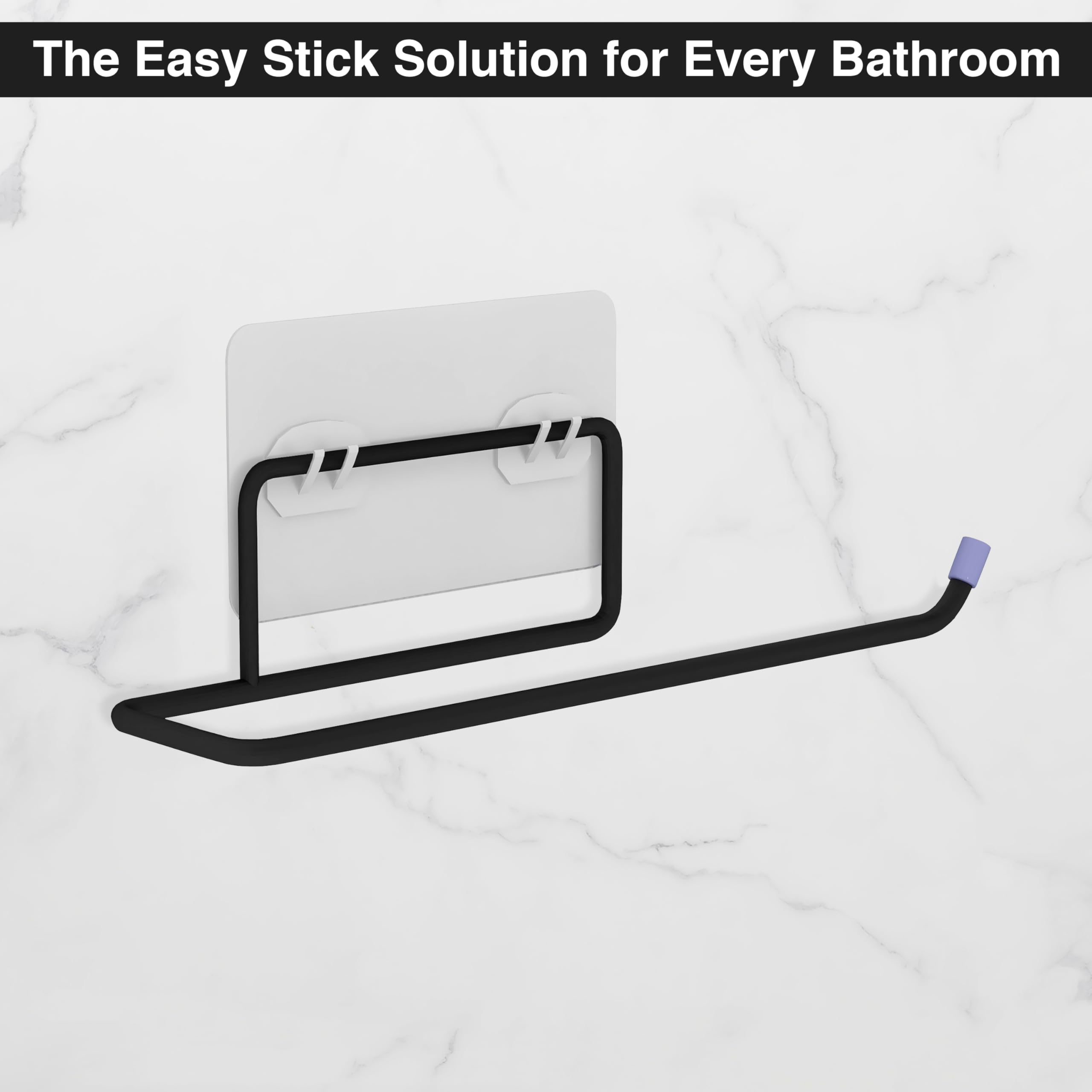Ruboxa Self Adhesive Toilet Paper Stand/GI Steel Tissue roll Hanger for Bathroom - Pack of 2 (248, Black) 4