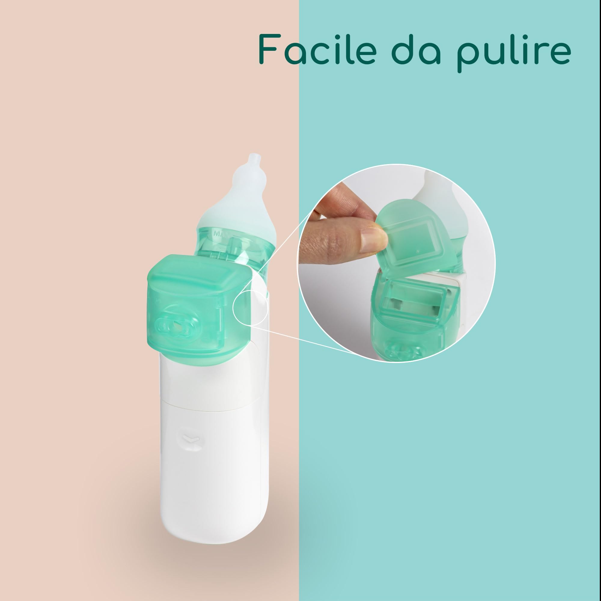 Bebeconfort Aspiratore Nasale Neonato Elettrico, 0 mesi +, Nebulizzatore e Aspiratore 2 in 1, Pulizia Naso Neonato Rapida e Silenziosa, 2 Ricambi Morbidi in Silicone, Facile da Pulire
