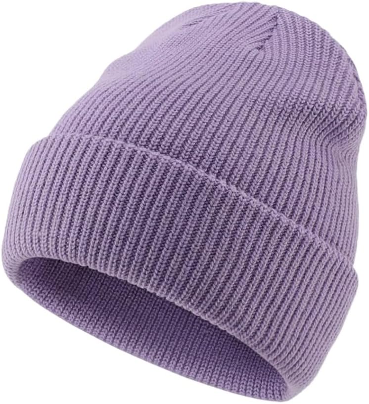 Toque Winter Beanie Hat, Cuffed Knit Cap, 3-Pack (Pink/White/Lavender) — view 8