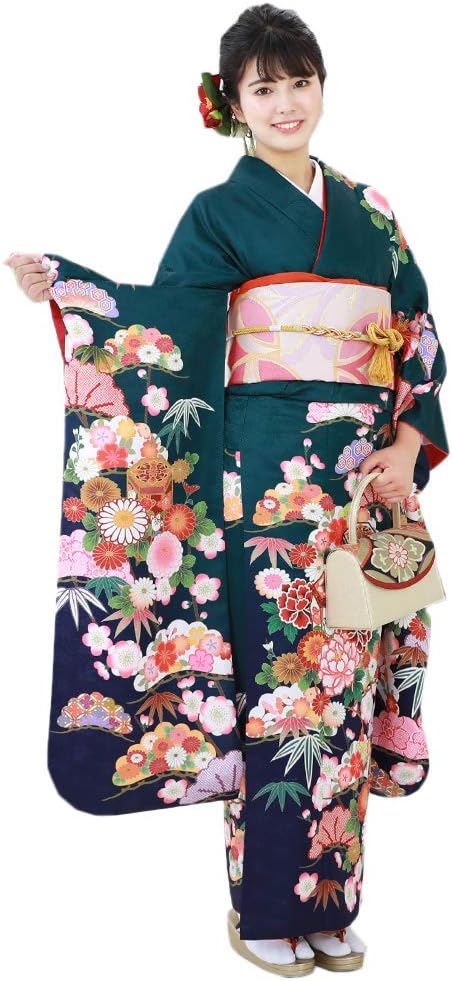 なでしこ】正絹 振袖 長襦袢セット パステルカラー 桜 鶴 k1225