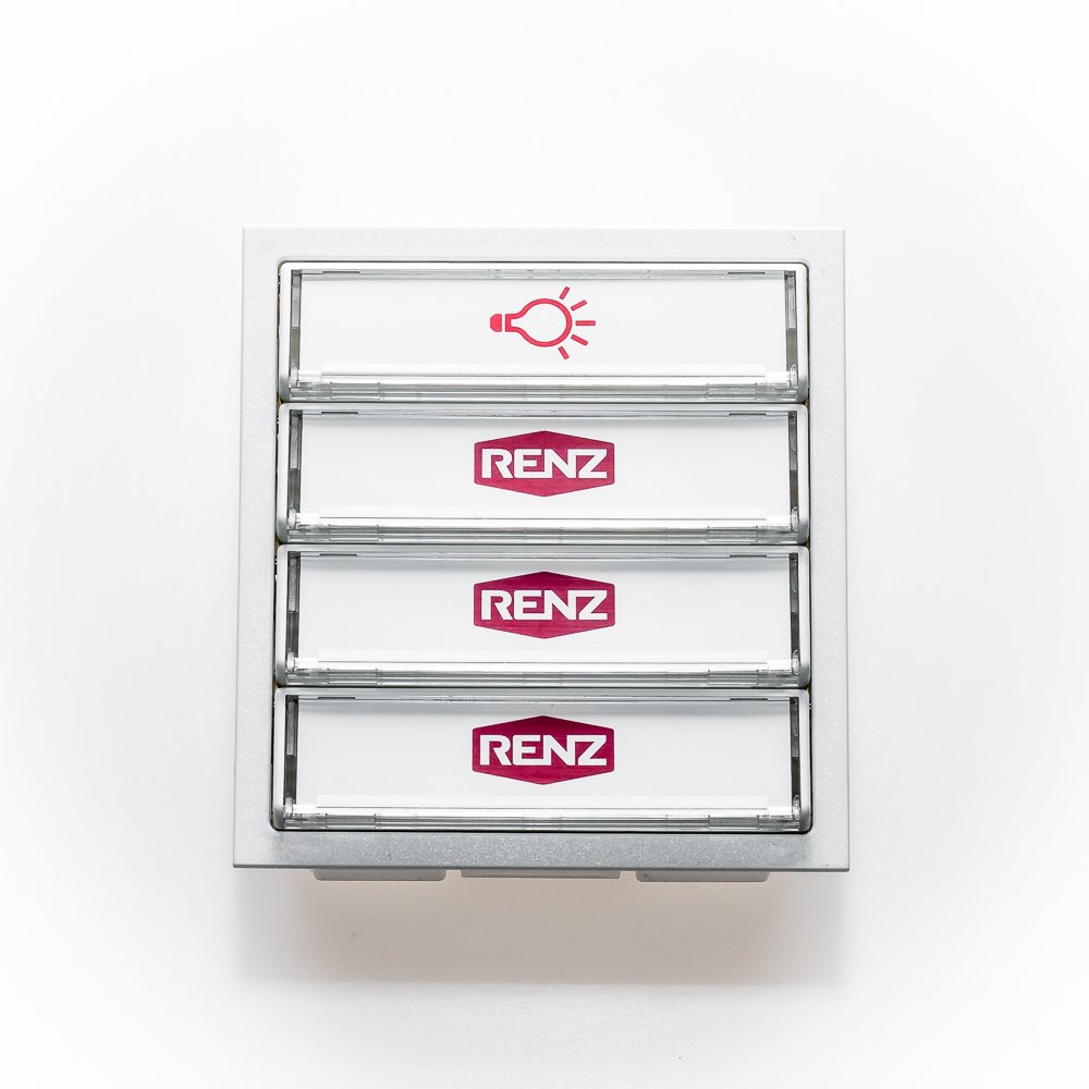 RENZ Tastenmodul mit 1 Lichttaster + 3 Klingeltaster-Verkehrsweiß (RAL 9016) 97-9-85276