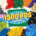 1500 Pieces Building Bricks with 2 Packs 32x32 Baseplates, Building Bulks Blocks, Creative Building Toy Compatible with All Major Brands, Christmas Gfit for Kid