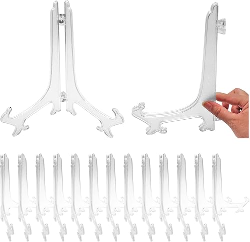 Zorfeter 15 caballetes de plástico negro de 7 pulgadas o soportes para placas, muestra imágenesfotos, obras de arte, carteles, tableros pequeños