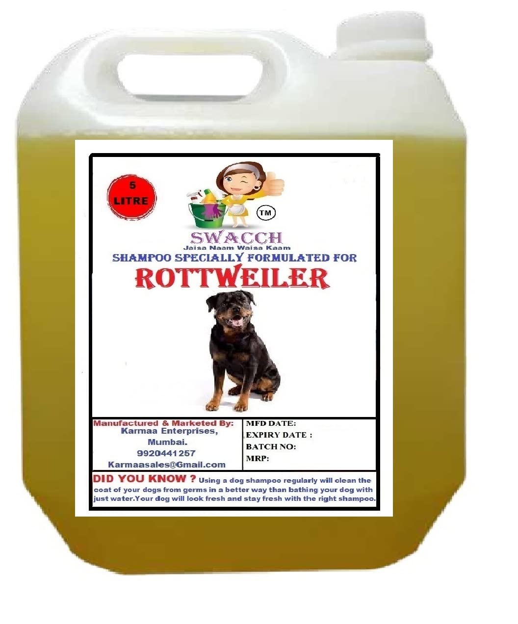 SWACCH Shampoo Specially FORMULATED for Lemon ( Rottweiler 5 Litre) (B0BTM213DV) Amazon Price History, Amazon Price Tracker