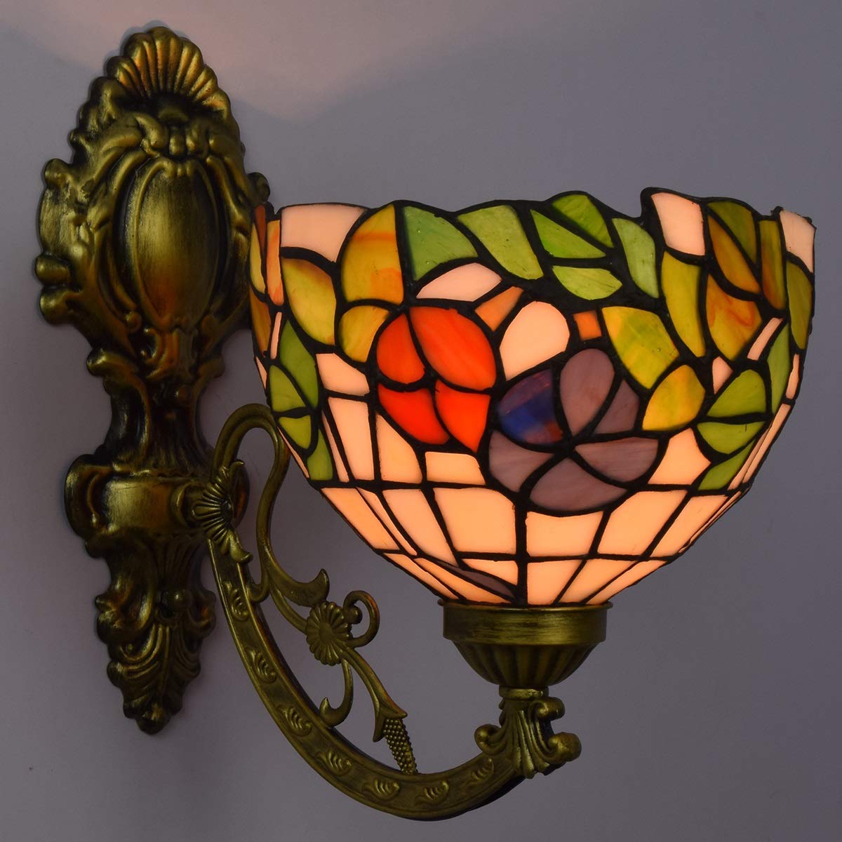 lámparas de pared, Vidrieras británica espejo moderno faros faros de jardín lámpara de pared lámpara pasillo mañana gloria de una cabeza de vidrio lámpara de pared lámpara de decoración luz de pared