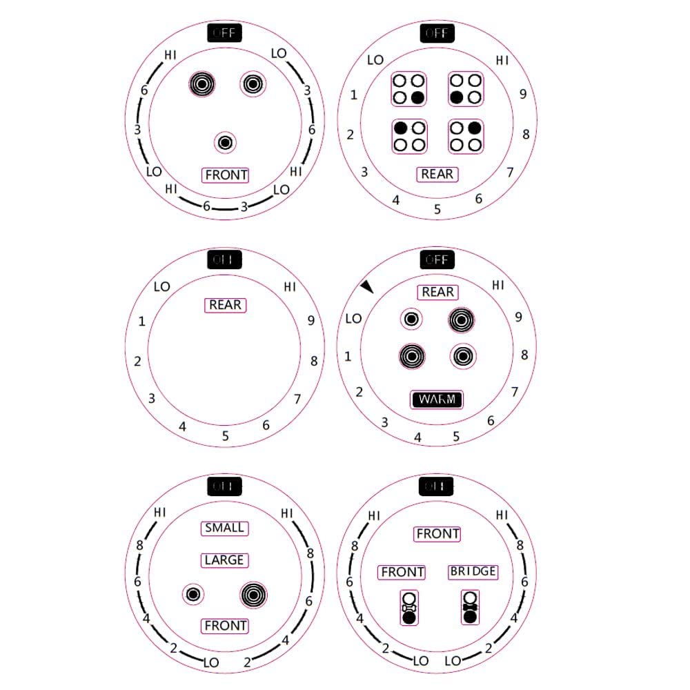 MANWU 6 Stove dials Sticker for Burner cooktop hob Cooker top Oven