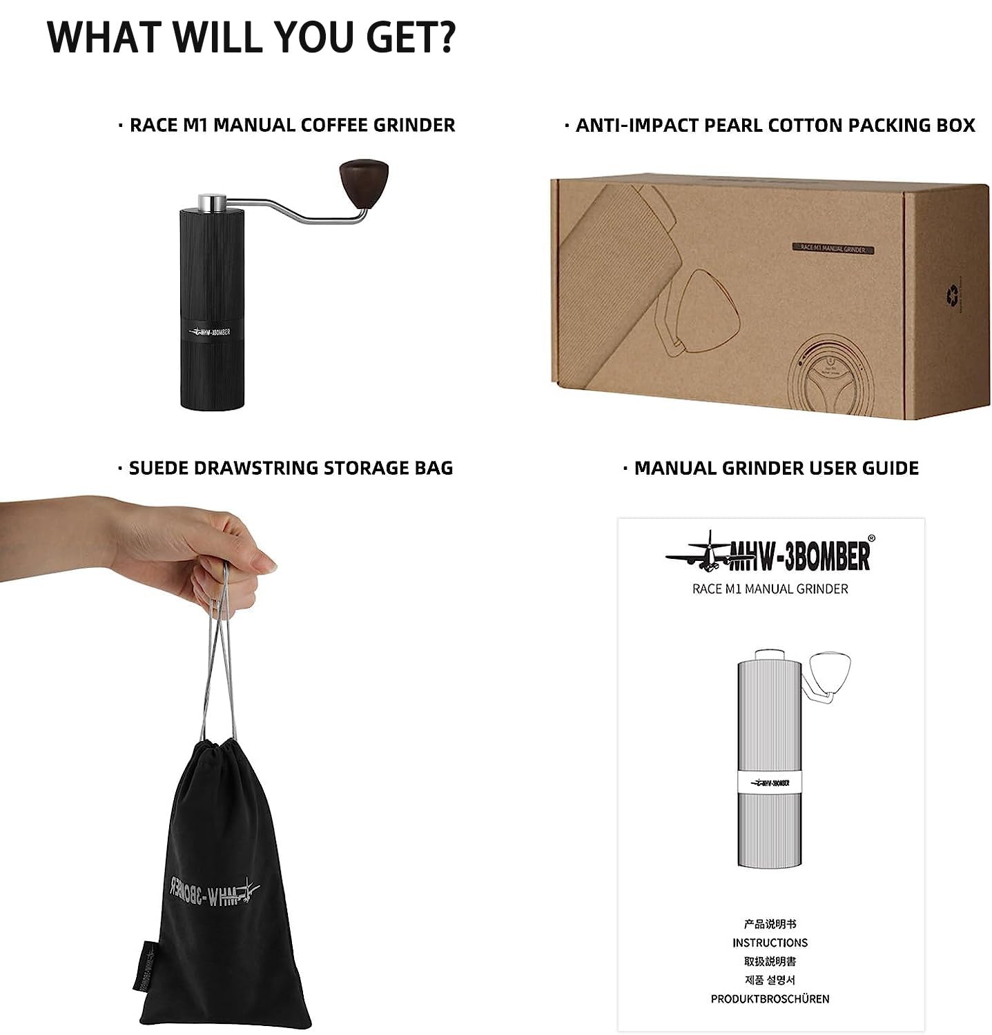 Amazon | MHW-3BOMBER RACE M1 手動コーヒーグラインダー 容量 25g 6