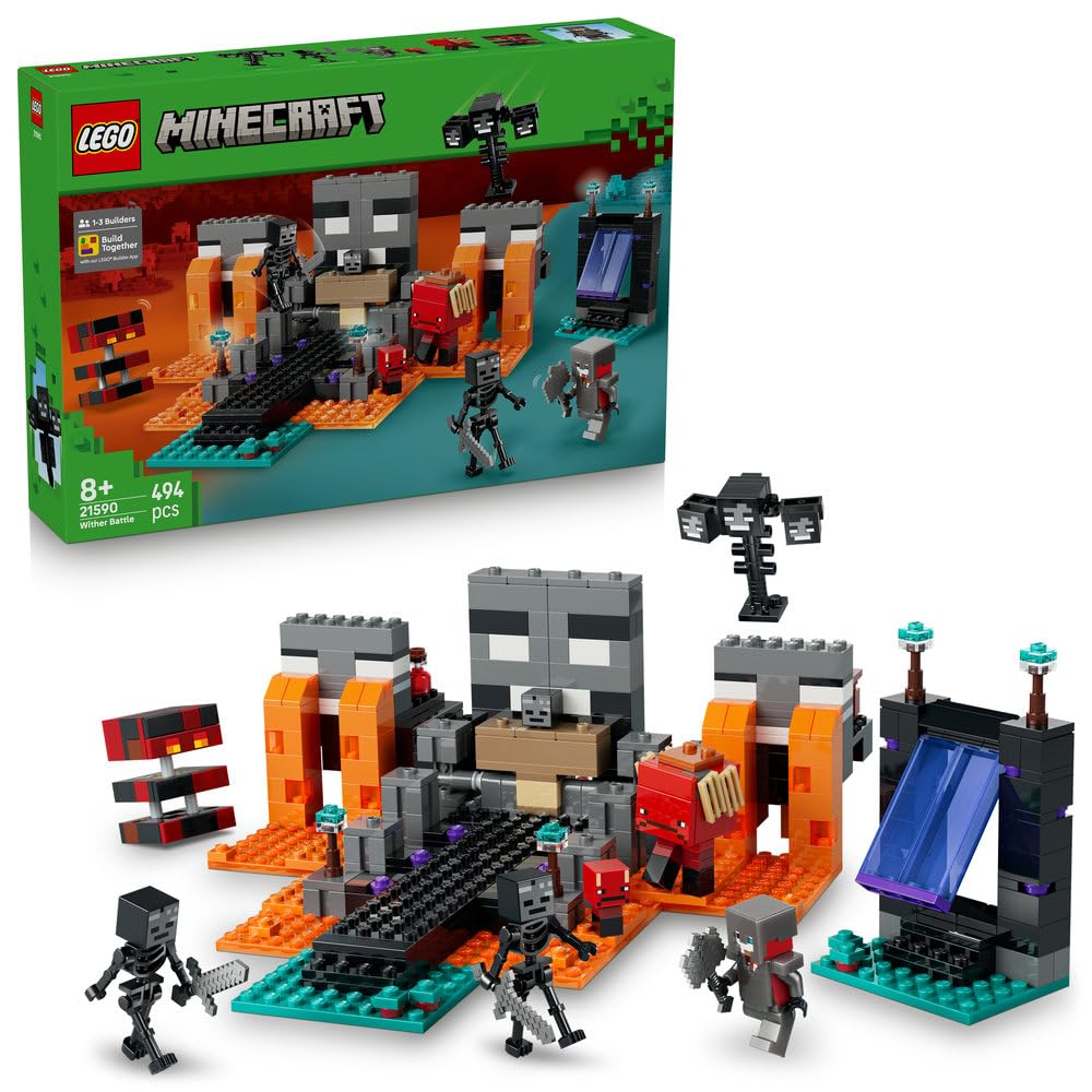 LEGO Minecraft Walka z Witherem 21590 | Przygoda w spaczonym lesie, zabawka dla 8-latka, prezent dla gracza w Minecrafta, zestaw klocków dla dzieci, 494 elementy
