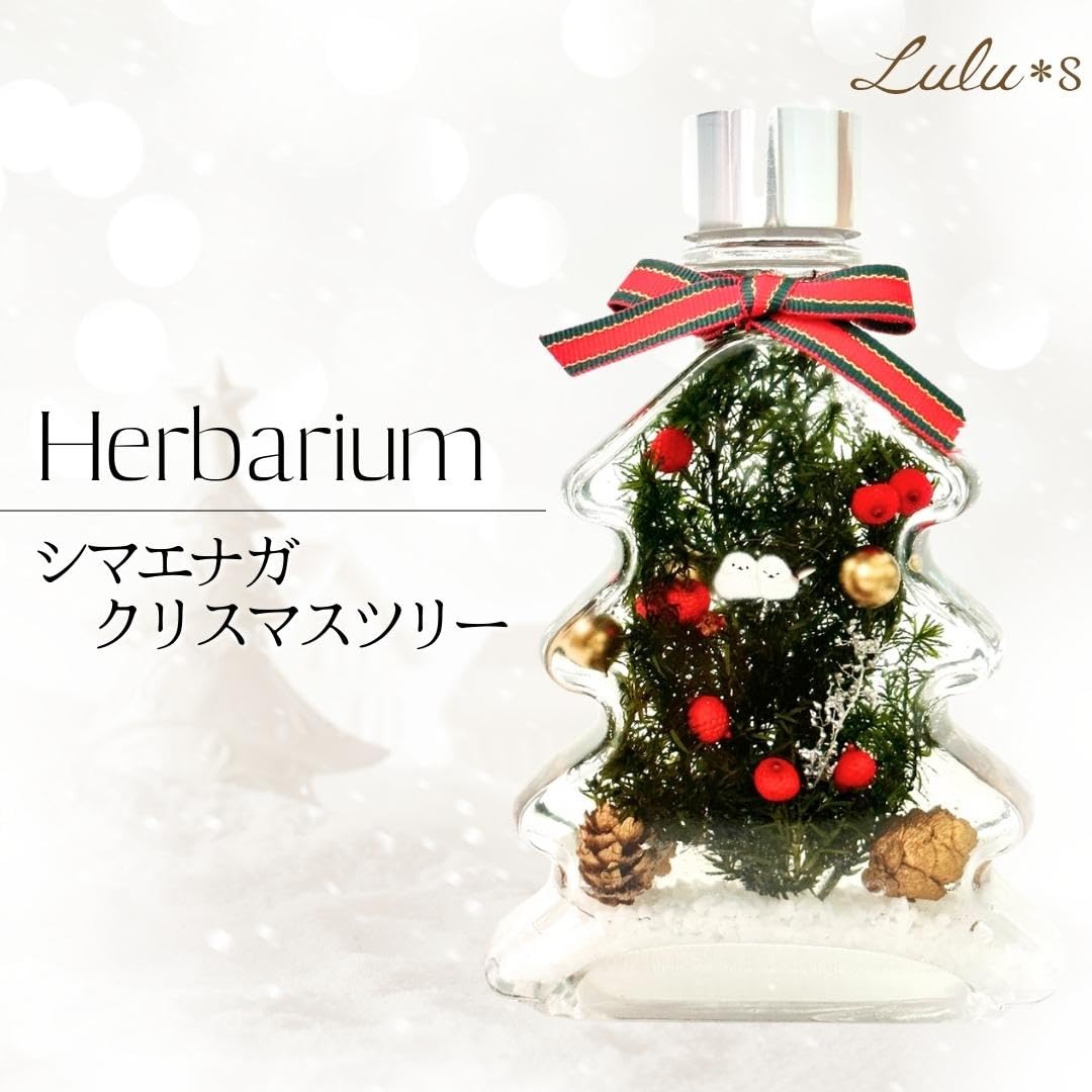 Amazon｜Lulu's ルルズ シマエナガ ツリー ハーバリウム クリスマス