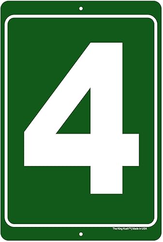 Letreros numerados de aluminio para exteriores e interiores de 8 x 12 pulgadas, 6 colores (4, verde)