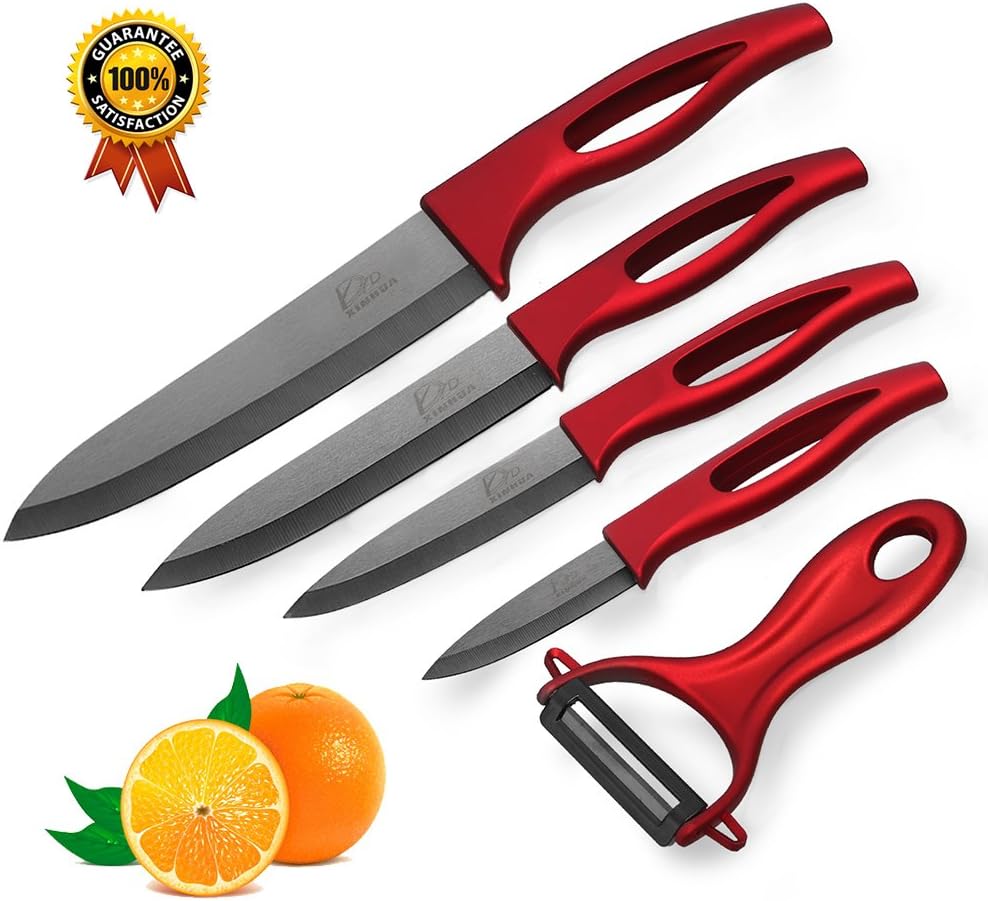 Ceramic knives Set 5 Piece Kitchen Knives with Stain Resistant Professional Knife Utensils Used for Bread Fruit Vegetable and Chef Knives