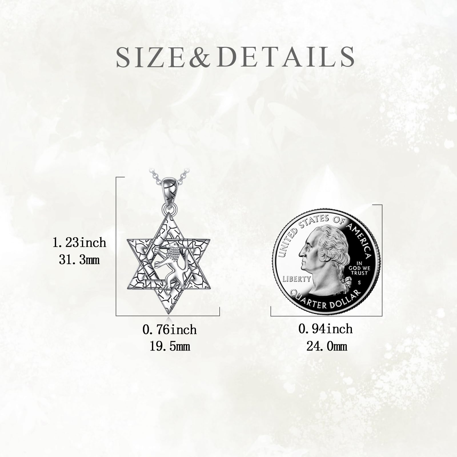 POPLYKE Collana con ciondolo a forma di stella di David, in argento Sterling, con ciondolo a forma di stella ebraica, idea regalo, Argento sterling