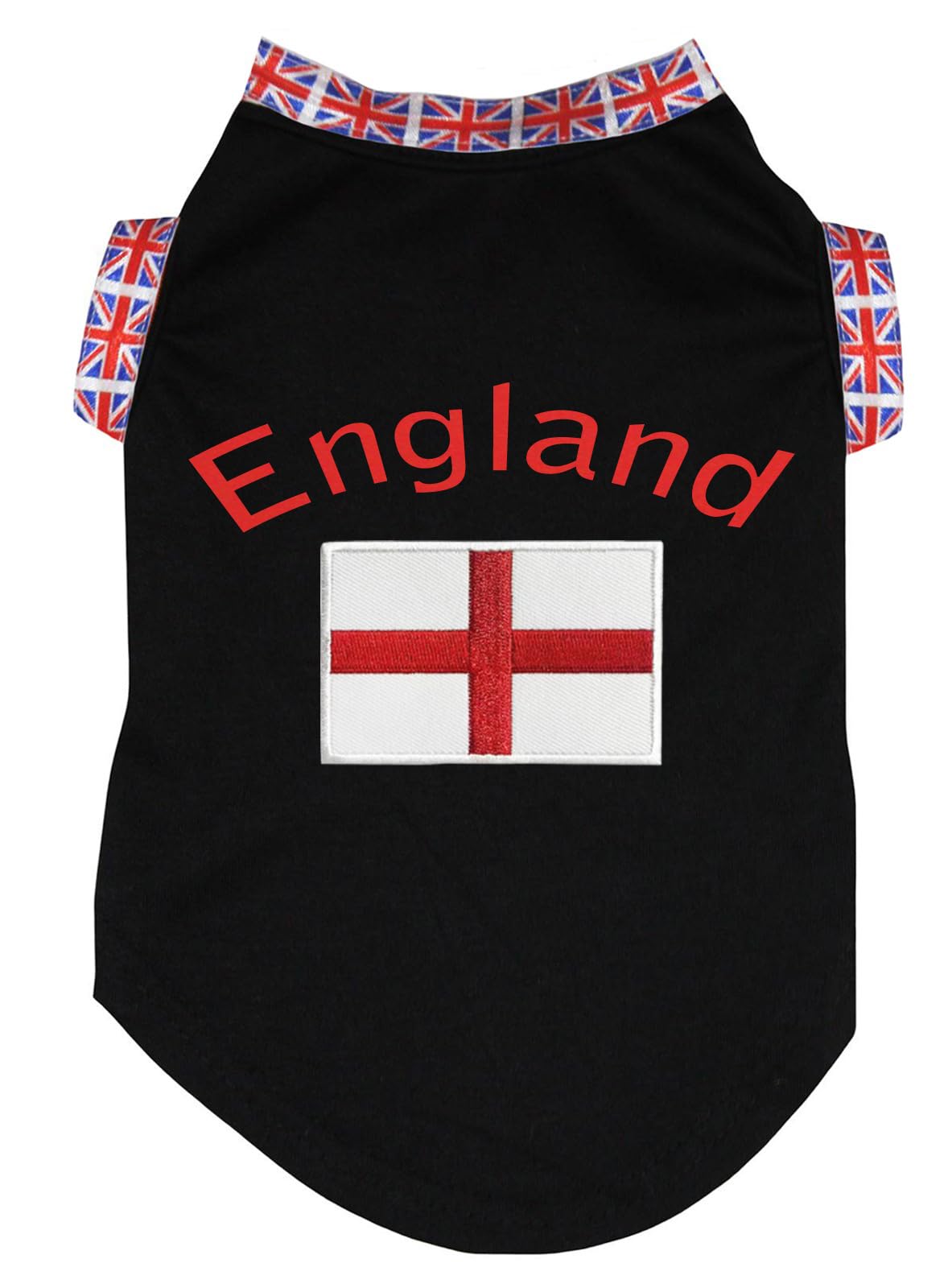 Petitebelle England & Flag Puppy Dog Shirt (Black, XXX-Large) — image 1