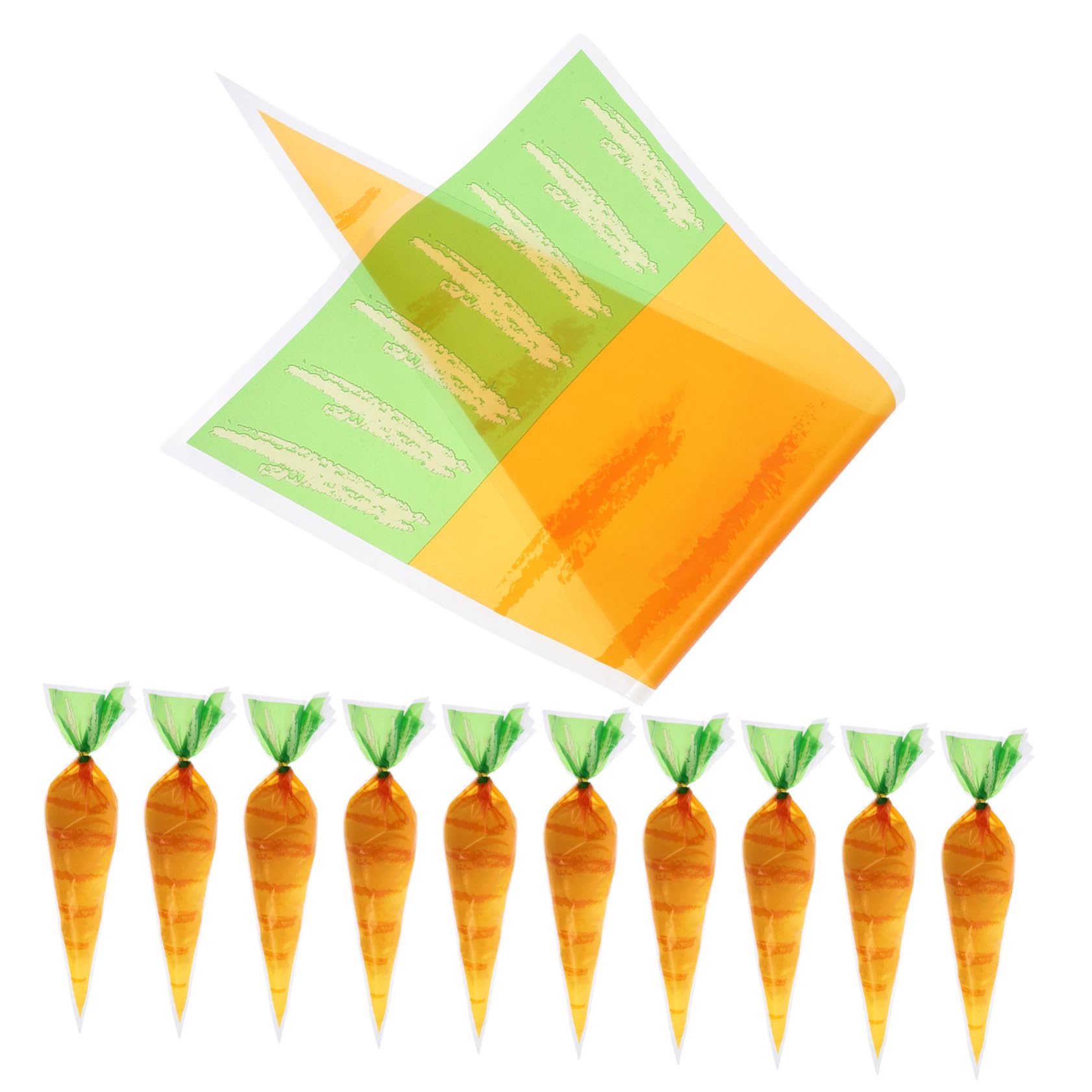 Ipetboom Unique Carrot Candy Bags Popcorn Packaging Party Favors Pastry Snack Bags Triangle Cone Paper Packaging Set