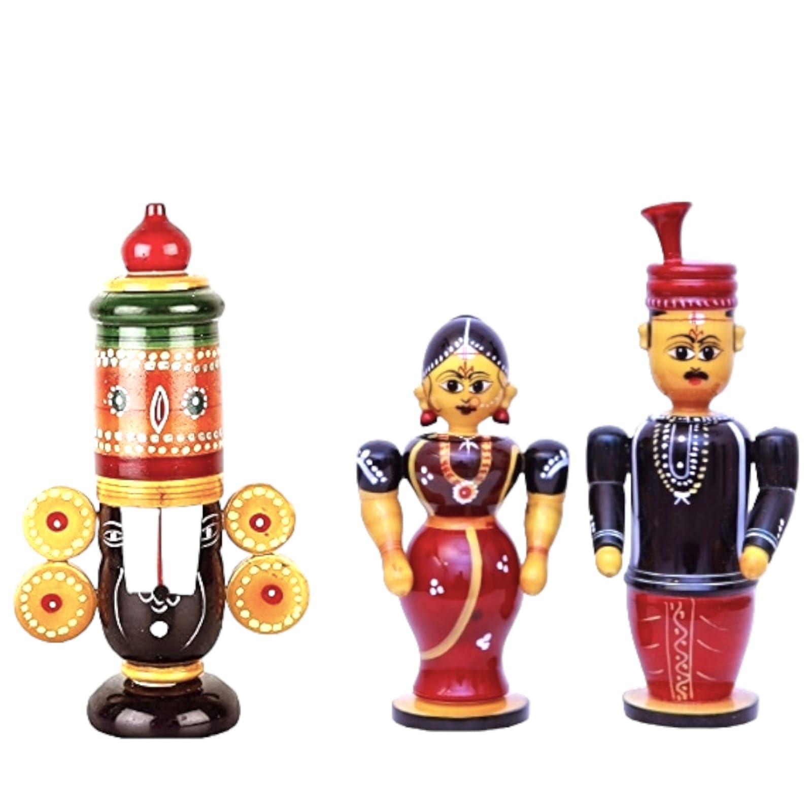 Buy Paljji Handicrafts Wooden Bride Couple and Lord Balaji Idol