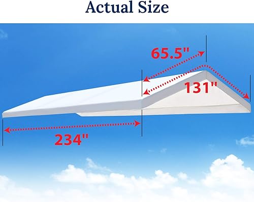 Miniatura 3 de YardGrow Cubierta de toldo de repuesto para cochera de 10 x 20 pies para tienda de campaña, cubierta de refugio de garaje con bolas elásticas (solo