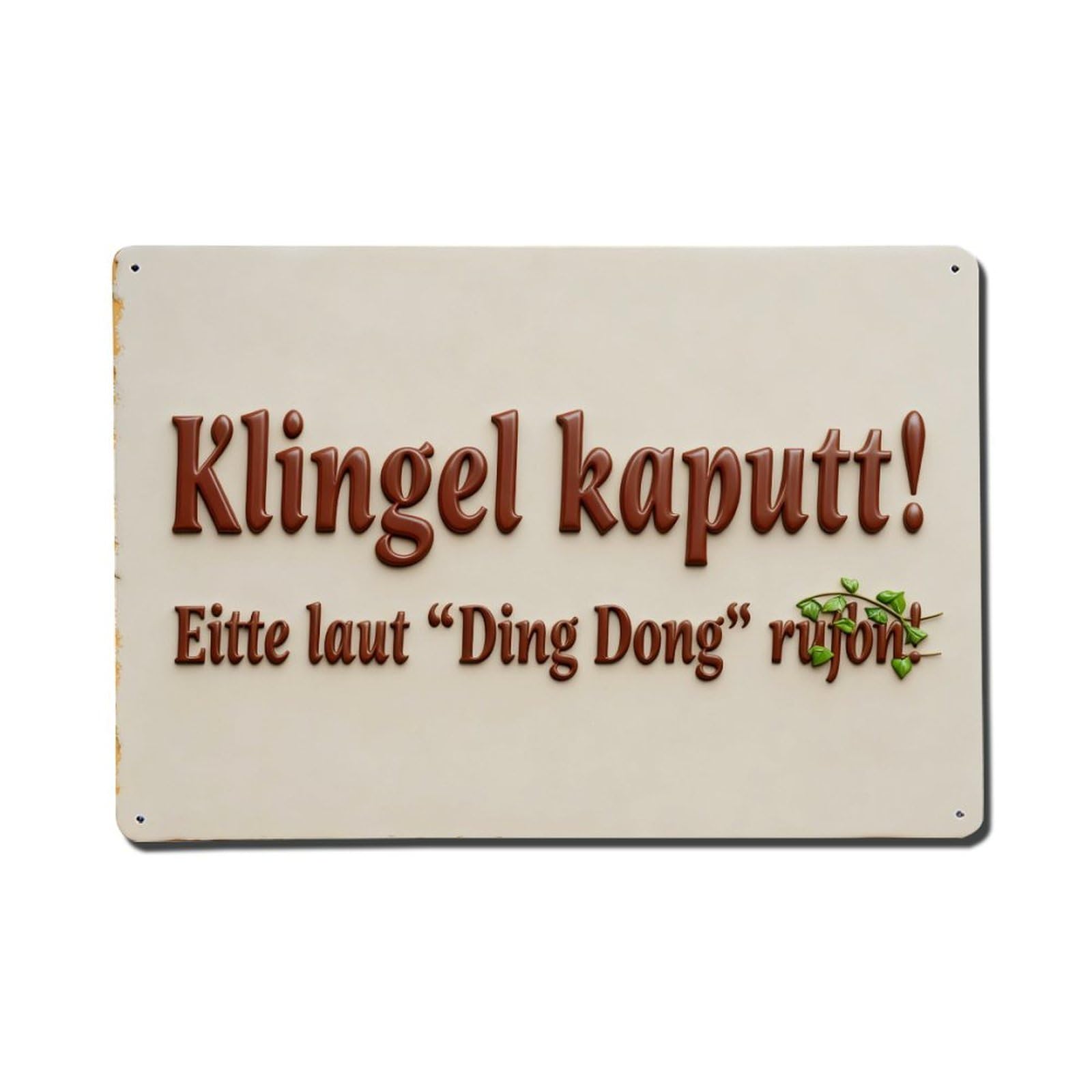 Doorbell Broken Make Loud Ding Dong Call Metal Tin Sign Plaque