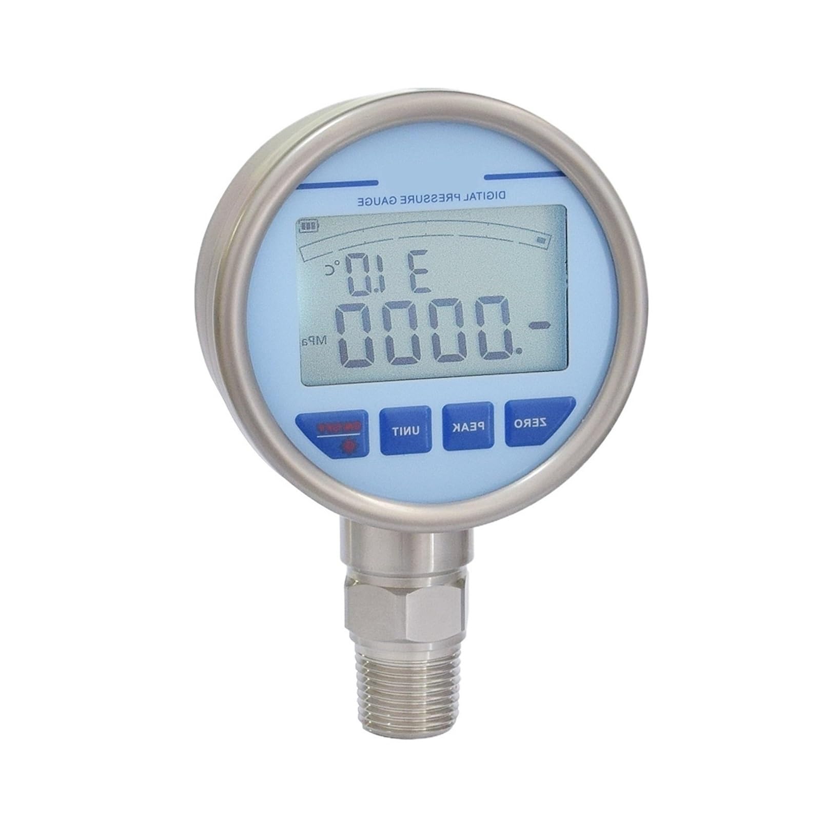 Hydraulisches Manometer, 80 mm Edelstahl-Membran-Wasserdruckmessgerät, Flüssigkeitsmanometer mit Temperatur(0-10MPa)