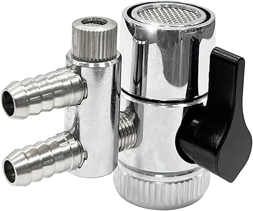 Grifo de cocina de 2 vías Válvula desviadora de ósmosis inversadivisor con púa macho de 14 "para salida de tubo RO de 38 "para filtro de agua de