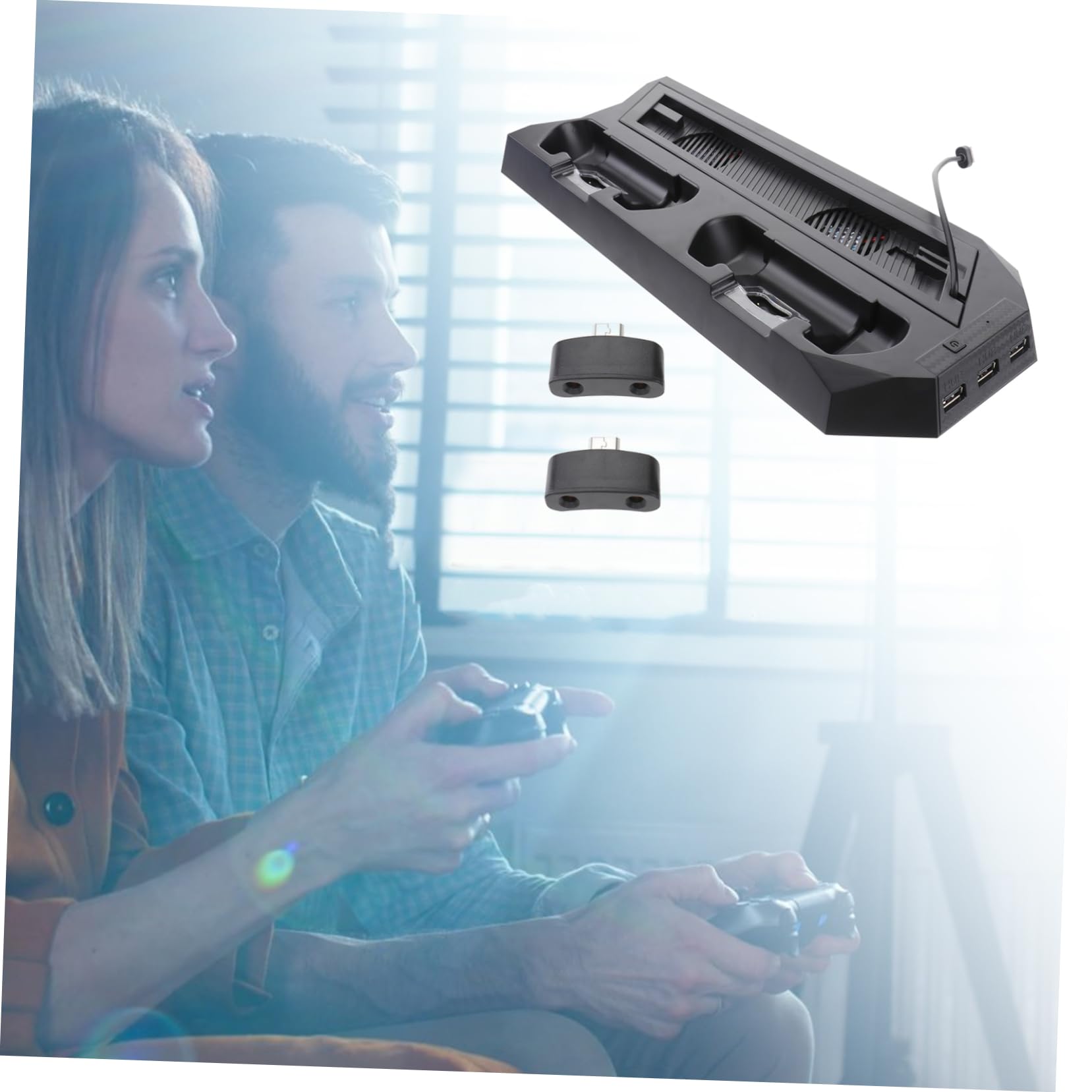 Supporto Di Ricarica Con 2 Ventole Supporto Verticale Per Console Per Doppia Porta Di Ricarica Nera