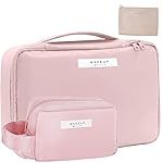Queboom Travel Makeup Bag Cosmetic Bag Makeup Bag Toiletry bag for women and men (Pink-3pcs)