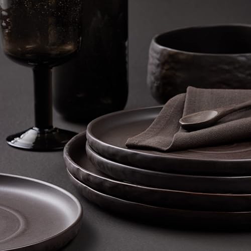 Miniatura 10 de Stone by Mercer Project SHOSAI - Juego de vajilla de gres de 32 piezas color gris moteado