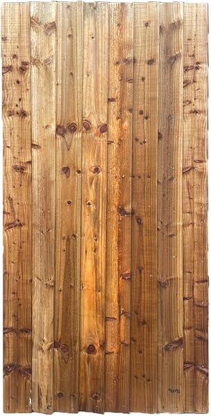 Garden Gate, Pedestrian Wooden Gate Pressure Treated, Wooden Feather Edge Garden Door 6ft Height 2 Feet Width 2 inches Depth (180cm High x 83cm Wide x 6cm Deep) - 2