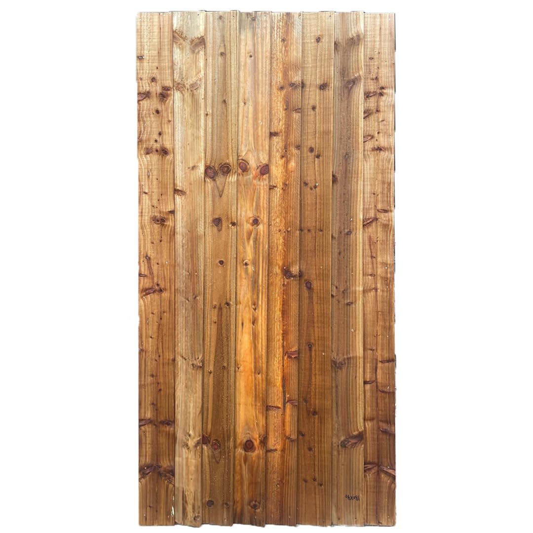 Beds Planet Garden Gate, Pedestrian Wooden Gate Pressure Treated, Wooden Feather Edge Garden Door 6ft Height 2 Feet Width 2 inches Depth (180cm High x 90cm Wide x 6cm Deep) — view 4