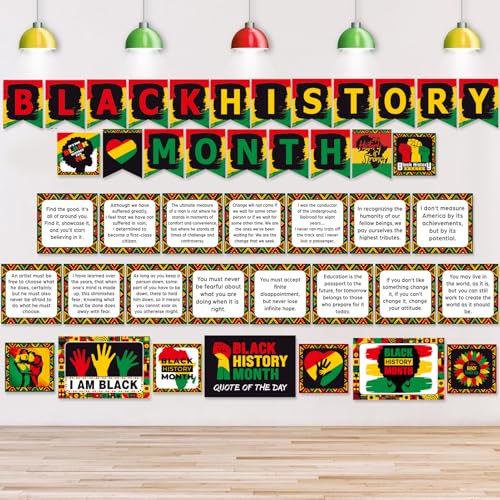 43 Black History Month Posters - Inspirational African American Bulletin Boards for Classrooms, Schools - Decorative Art Hanging Banners