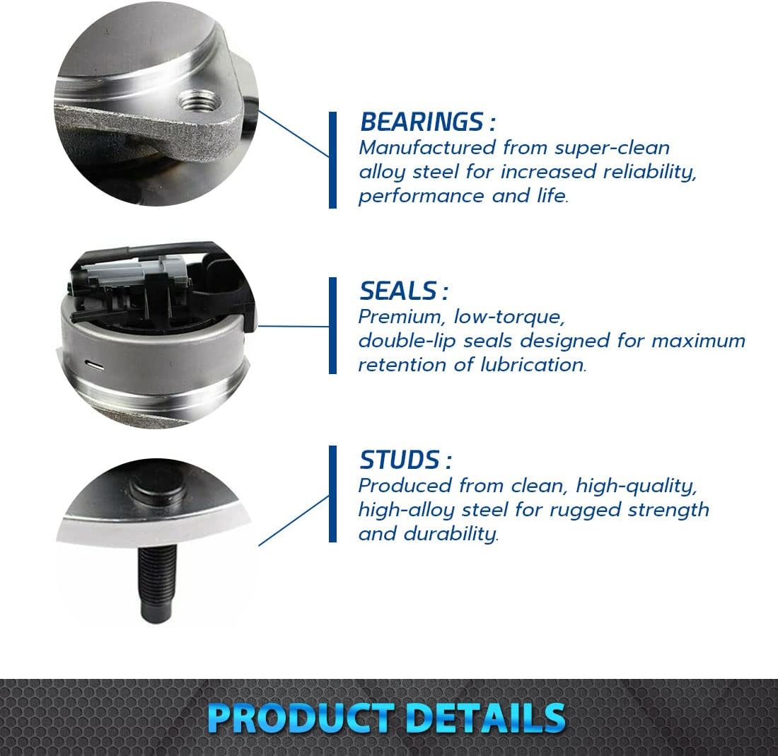 CRS NT513206 Pair Front Wheel Bearing Hub Assembly for for 2006-2011 Chevrolet HHR 2005-2010 Cobalt 2007-2010 Pontiac G5 2005-2006 Pursuit 2003-2007 Saturn Ion 4-Wheel ABS