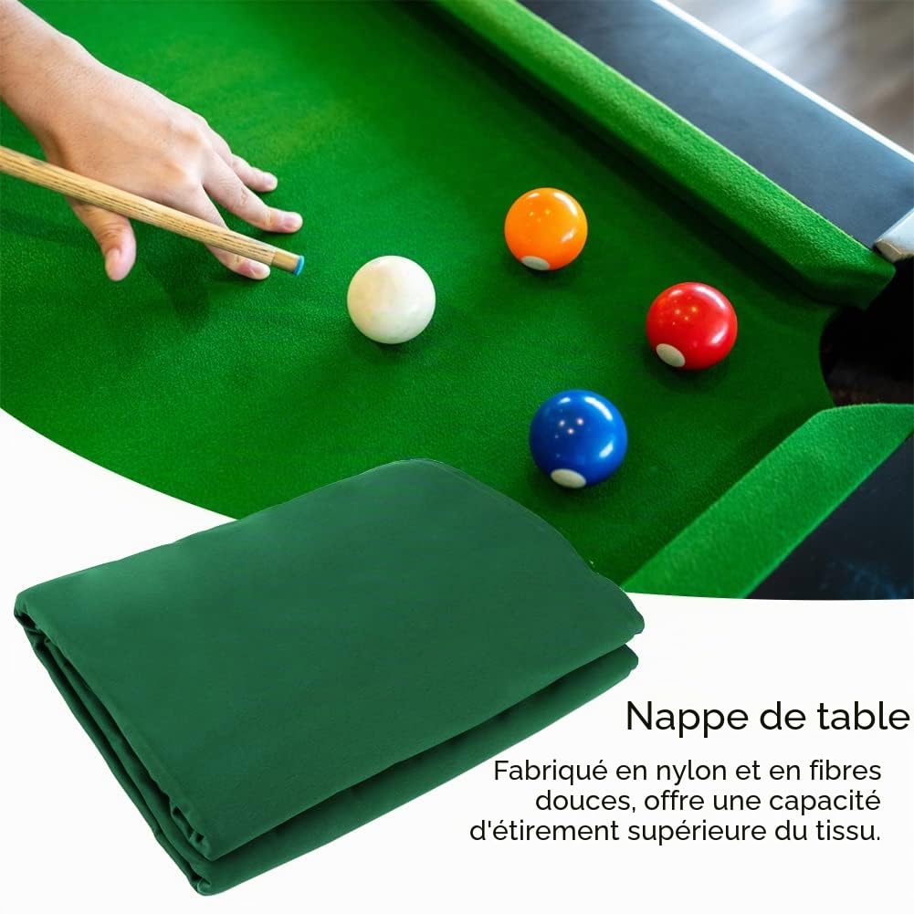 Tissu de billard professionnel en feutre pour table de billard convient aux tables standard de 9 pieds, tissu de table de snooker pour jeux de sport d'intérieur avec bande de tissu d'amortisseur