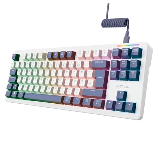GXTrust 872 Xyra Gasket TKL Mechanische Tastatur QWERTZ Layout, Hot-Swap Creamy Gaming Tastatur 80%, USB Kabel, RGB Beleuchtung Programmierbar, 5-pin Leobog Linear 60M Schaltern für Gamer, Weiß