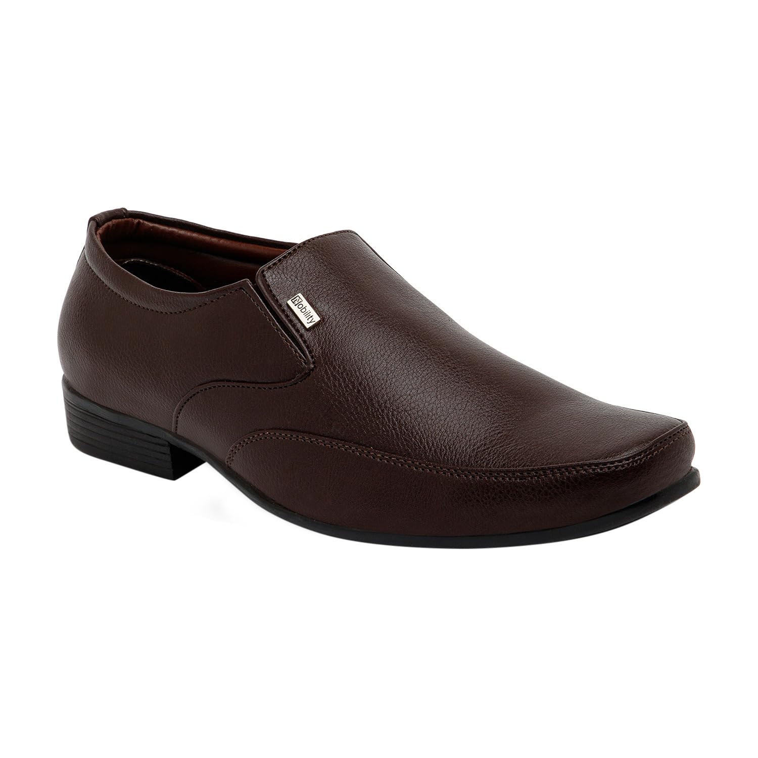 nobility Faux Leather Black Formal Slip On Shoe's for Men || Comfortable Walking || Classic Design || Breathable || Slip Resistant |-picture-11