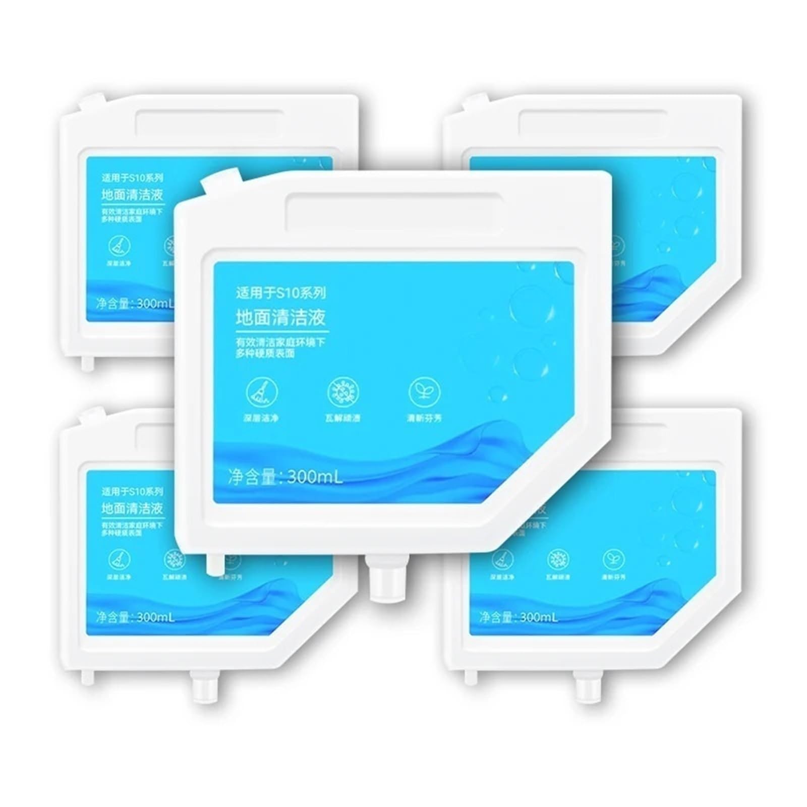 Limpiador de suelos especial líquido de 300ml, compatible con Dreame L10s Ultra S10 S10 Plus, robot fregador inteligente, solución de limpieza específica for suelos.(300mlx5)