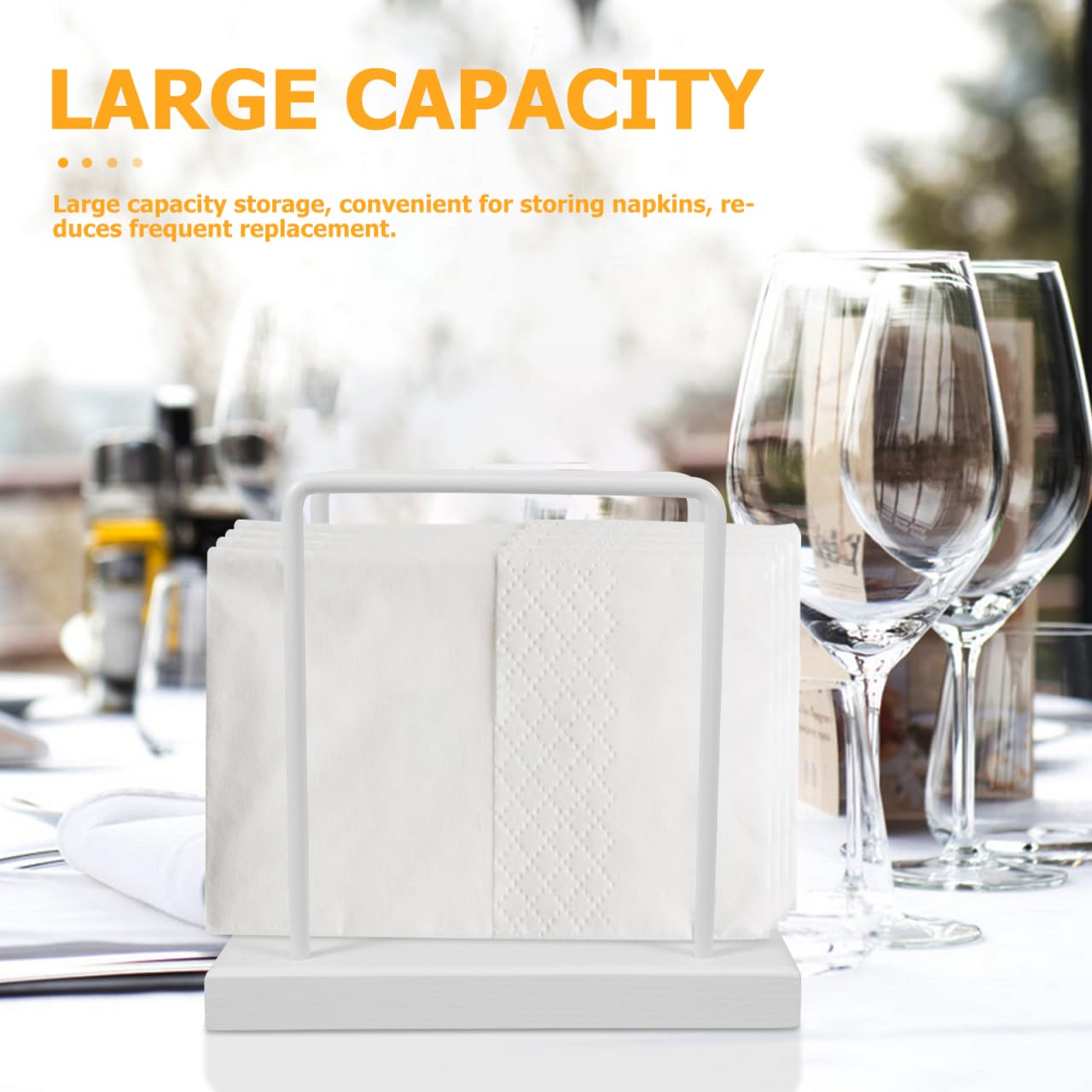 OUNONA Serviettenhalter Metallrahmen Mit Holzsockel Stabiler Papierhandtuchhalter Für Küche Und Esstisch Praktischer Napkin Dispenser Für Haushalt Und Gastronomie