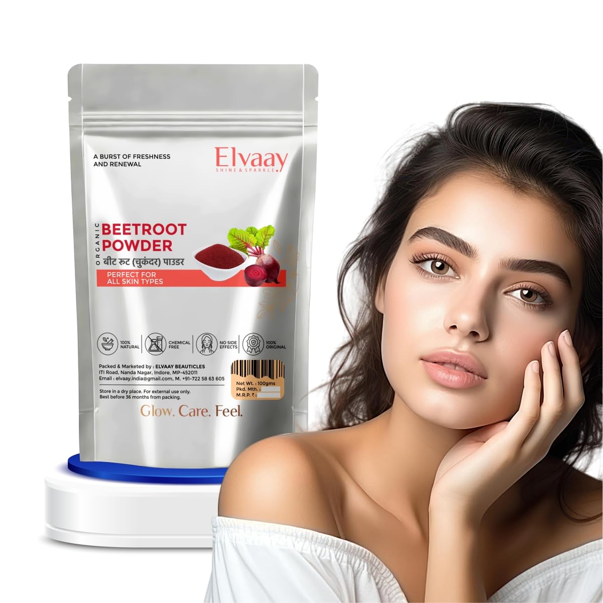 Elvaay 100% Pure Beetroot Powder for Skin Brightening & Natural Body Scrub, 100g-picture-27