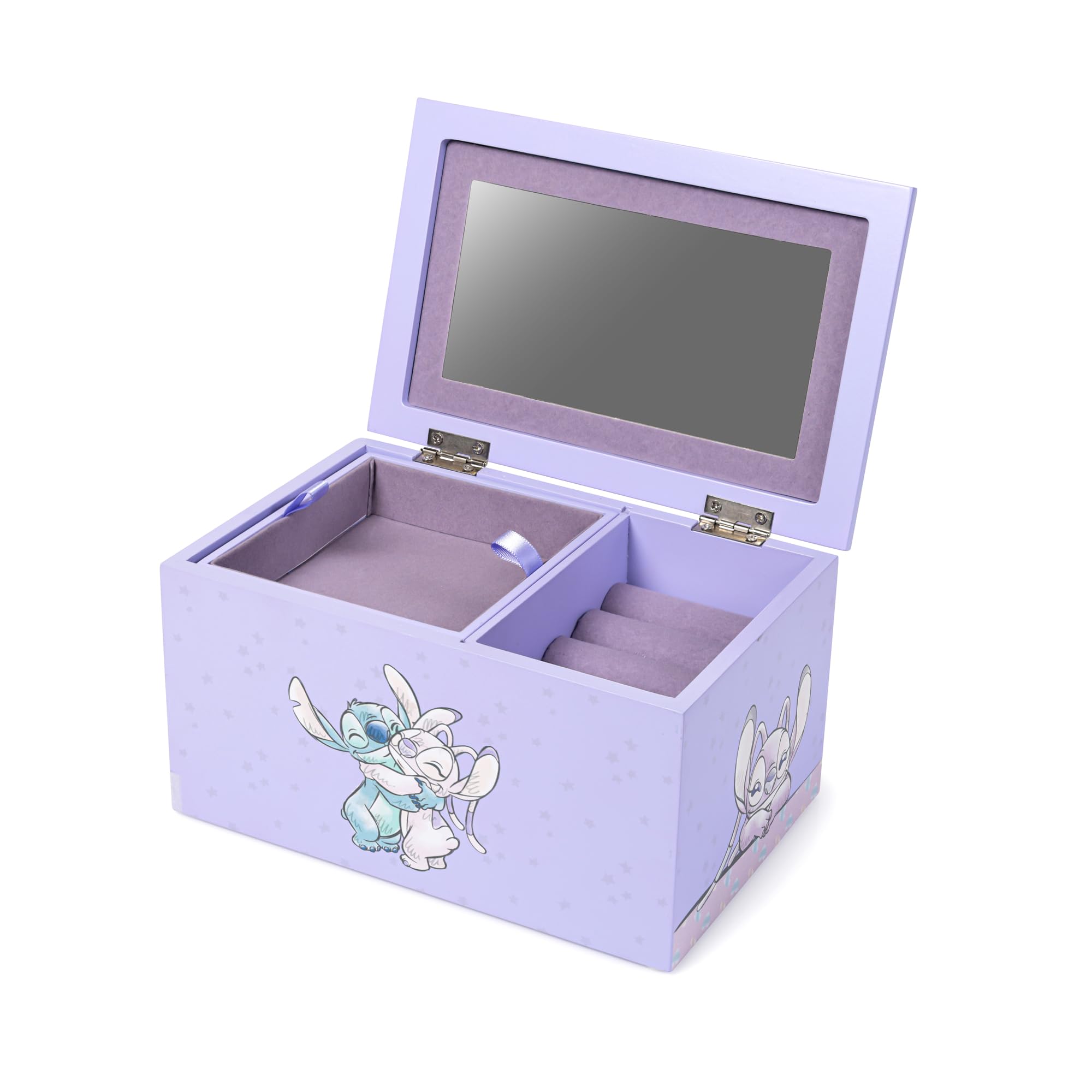 Disney STITCH & ANGEL PURPLE HEART JEWELLERY BOX