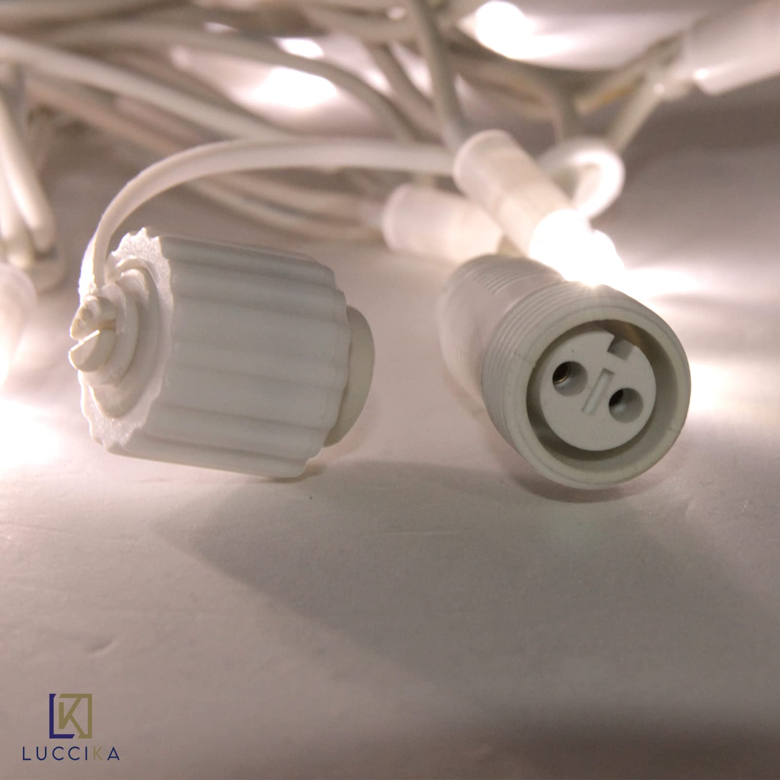 Luccika Cascade de Stalactiti 5 x 0,5 m avec 190 MaxiLed Blanc Chaud et flash Blanc Glace tente pluie Professionnel pour usage extérieur intérieur Extensible