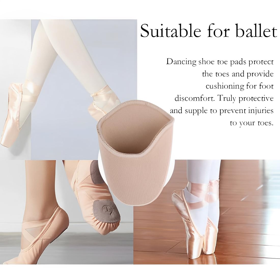 JEYORZY 2 Pares de Cortas para Protector Dedos pi de Ballet, Almohadillas Los Dedos de los Pies para Zapatos de Punta, para los Dedos del Pie para Mujeres