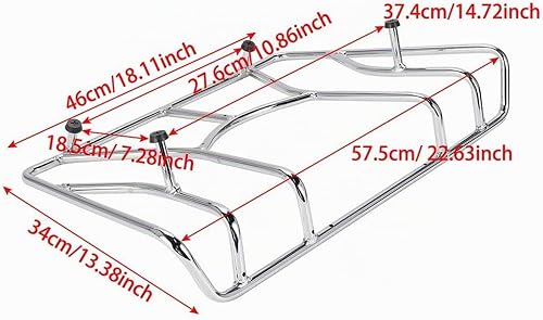OOELAZ Motorcycle Rear Luggage Rack Tour Trunk Rack Chrome Steel For Can-Am Spyder RT SM6 2010-2018 2011 2012 2013 2014 2015 2016 2017 - 4