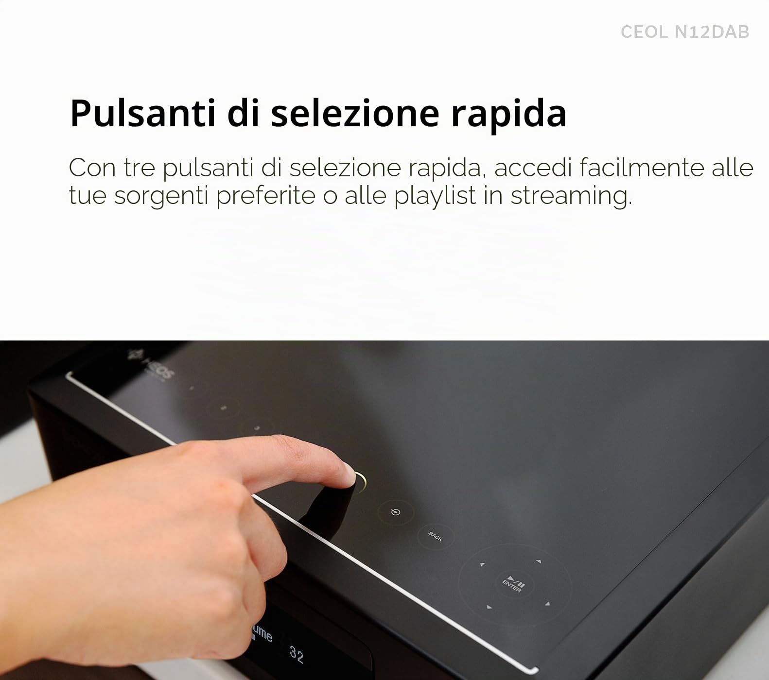 Denon CEOL N12DAB Sistema all-in-one con lettore CD, radio DAB/FM, HDMI ARC e HEOS Built-in - Nero