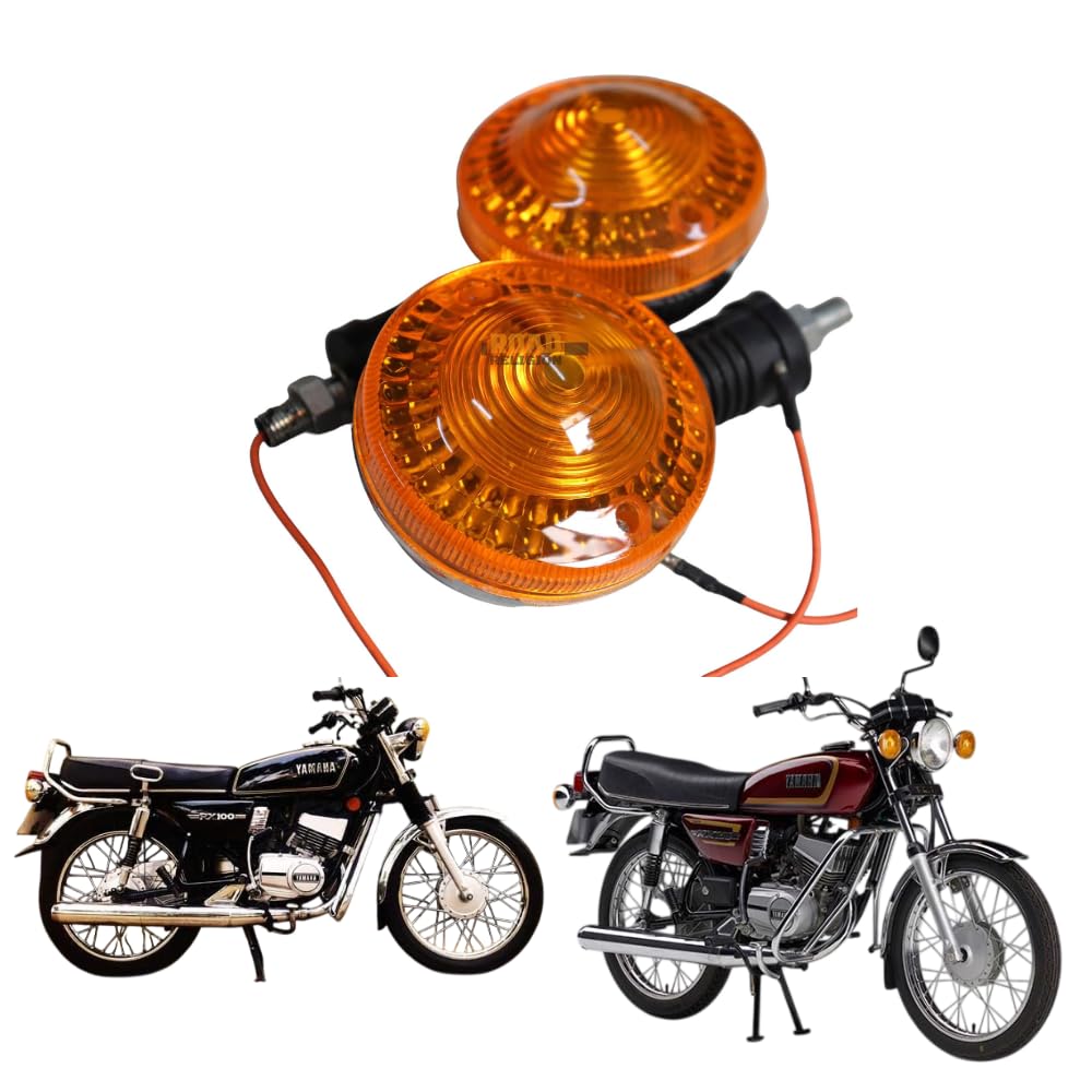 Road Religion Top-tier Rear Indicator/Blinker Set compatible with Yamaha RX100/RXG135/RX135 - Pair of 2 PCS (Orange- Top-tier)-image-24