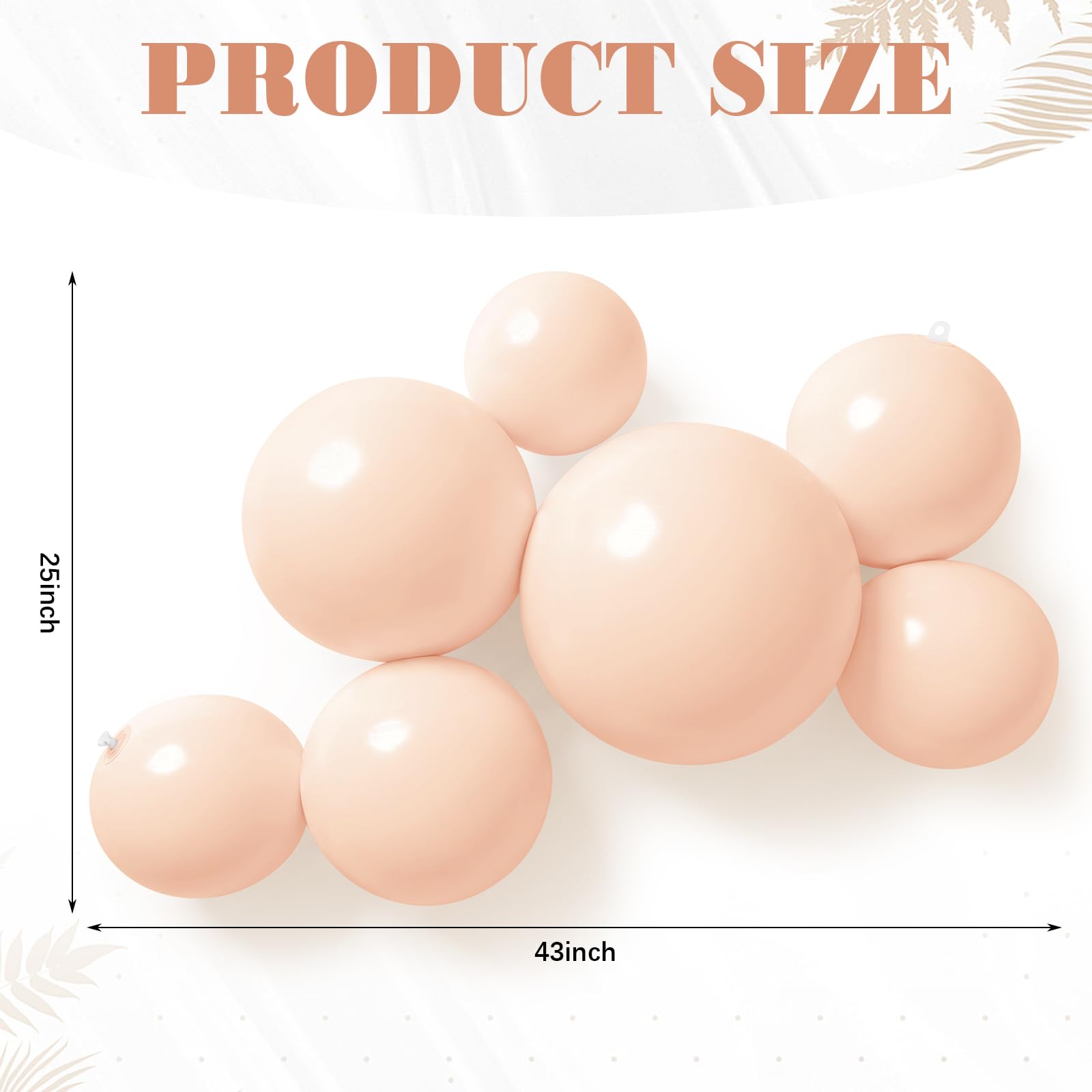 Lot de 2 guirlandes de ballons gonflables réutilisables Beige