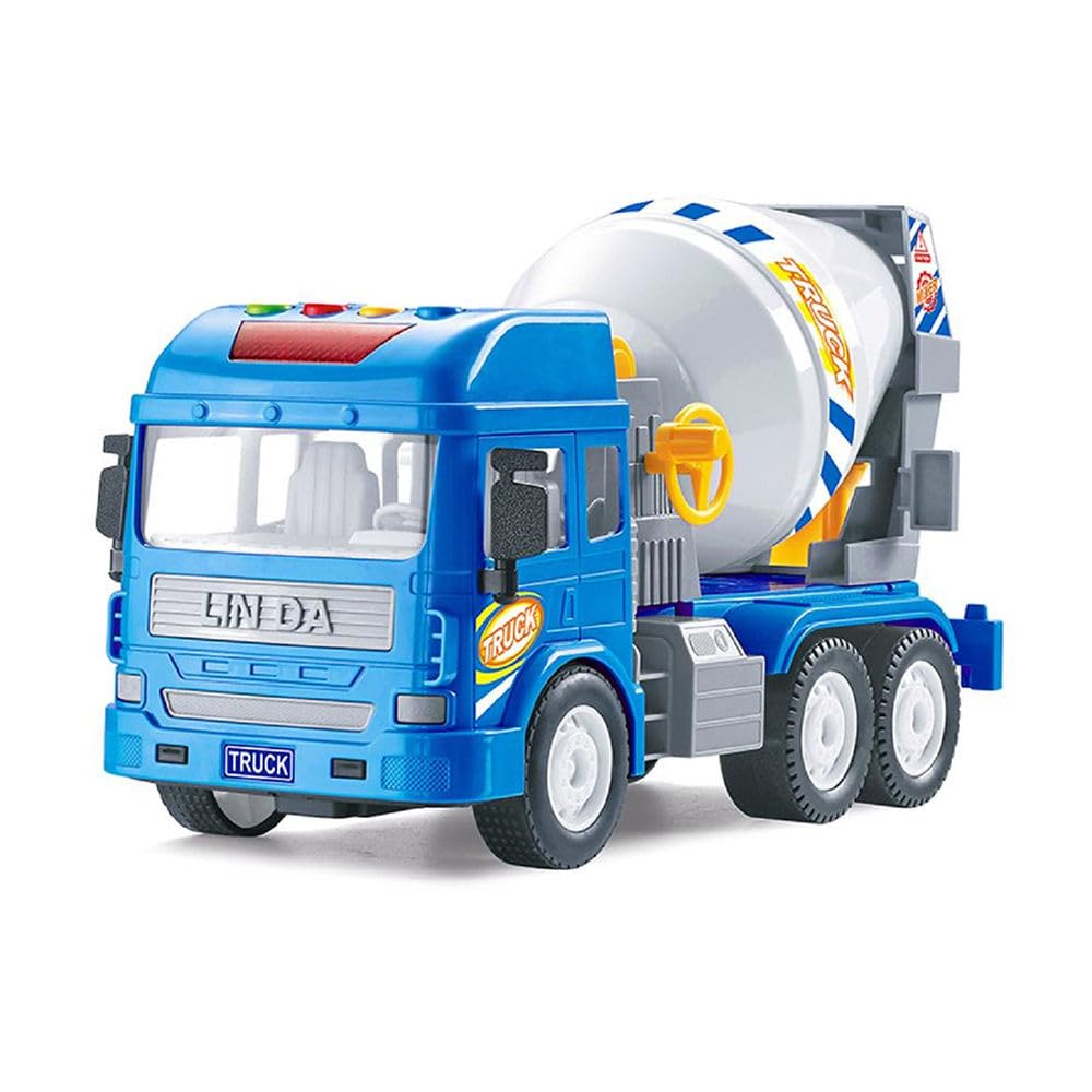 PLUSPOINT Cement Mixer Truck Friction Powered Toy Truck Push & Go Realistic Big Size Automobile Construction Engineering Plastic Toy Vehicle for Kids (Mixer Truck)-image-10