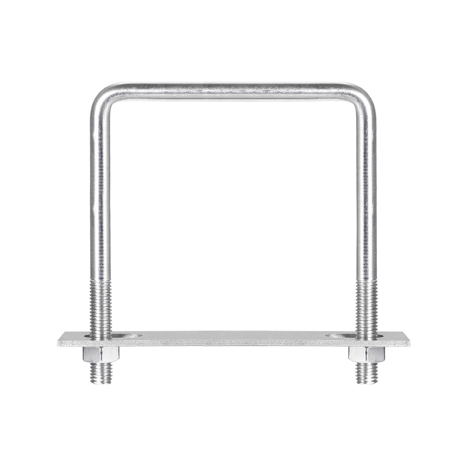 uxcell Square U-Bolts, 113mm(4.45") Inner Width 135mm Length M10 304 Stainless Steel U Clamp Bolt with Nuts and Plates, for Boat Trailer