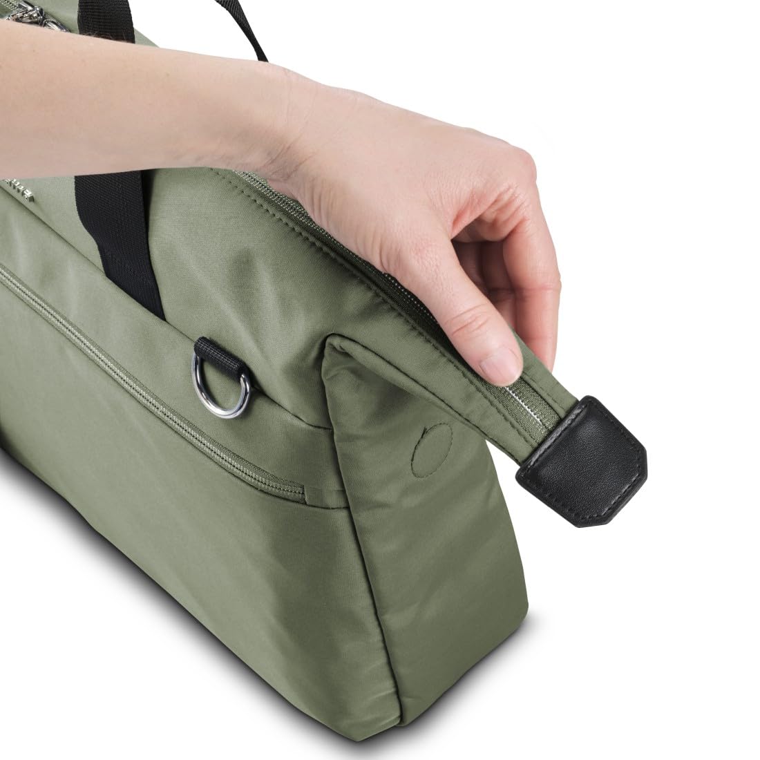 Hama | Maletín para portátil 13,3 pulgadas (funda protectora ordenador resistente acolchada compartimento tablet 12,9 bolso portátil 14,1 pulgadas bandolera ajustable ligera trabajo 10 litros) verde