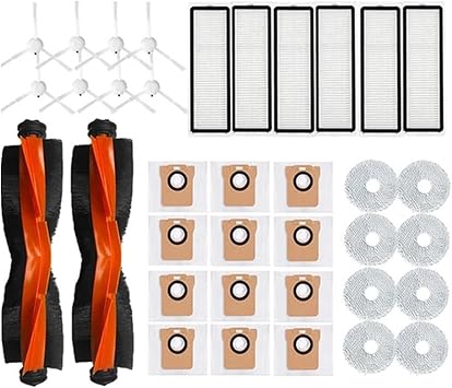 Compatible with Xiaomi Robot Vacuum X20 + / X20 Plus Parts Accessories Main Side Brush Compatible with Hepa Filter Mop Cloth Dust Bag Replacement36Pcs