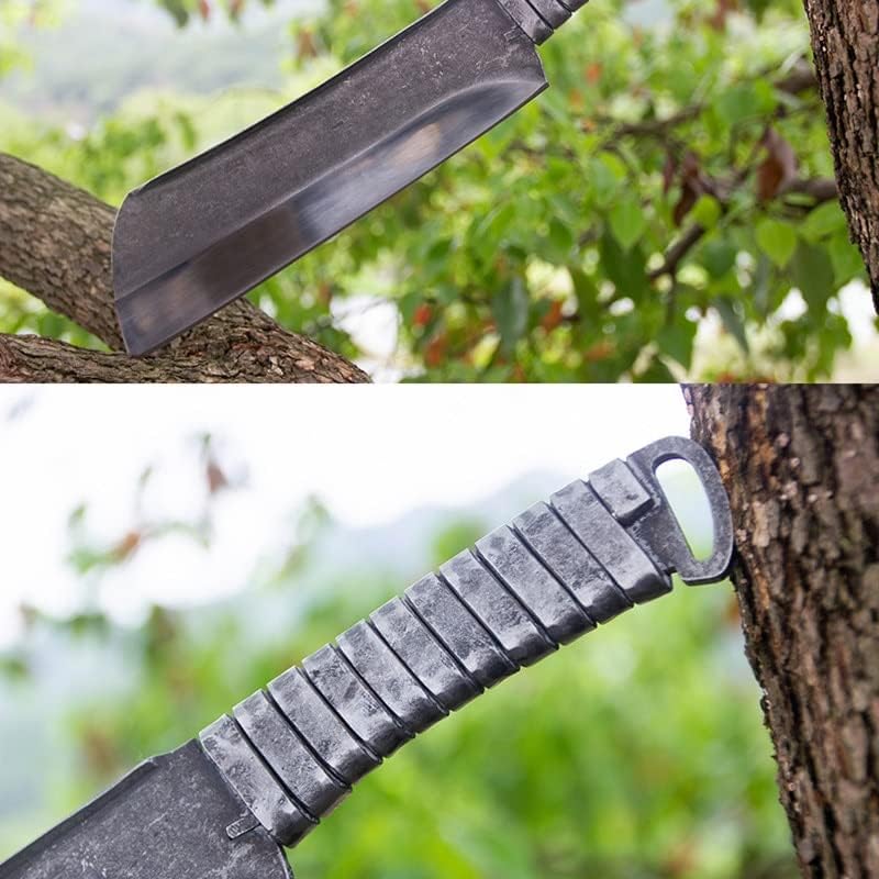 MAYiT Meat Cleaver Knife, 9.5 Inch Wood Chopper Knife 7Cr17MoV Steel Handle Machete Handmade Hatchet Longquan Kitchen Knives Big Bone Poultry Tools